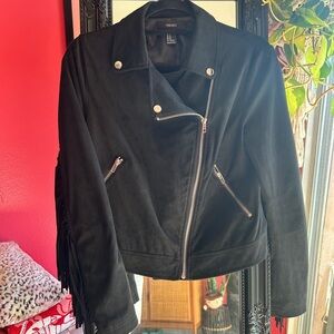 Forever 21 Black Women's Fringe Jacket